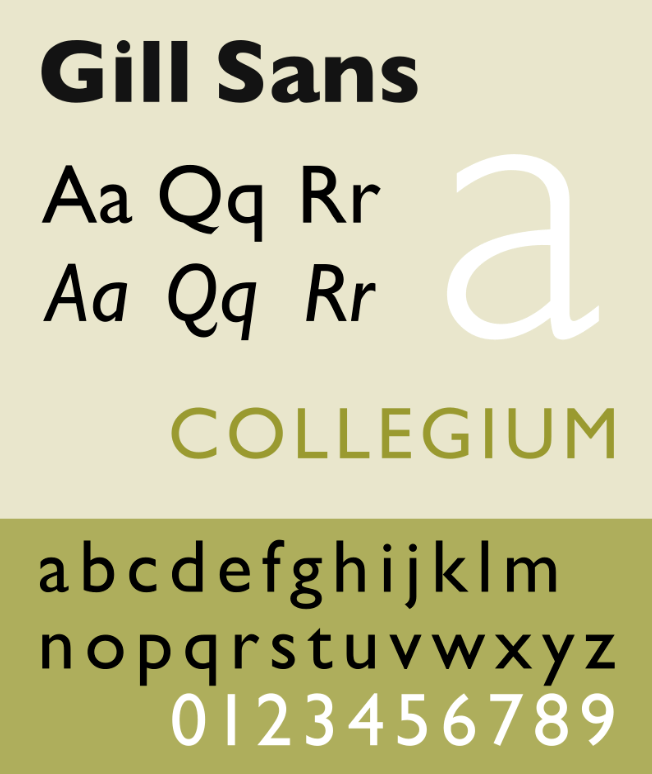 Gill Sans example